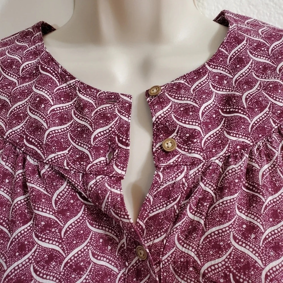 ANTHROPOLOGIE MAEVE Orlo Bib Buttondown Purple White Size XS - Picture 5 of 10